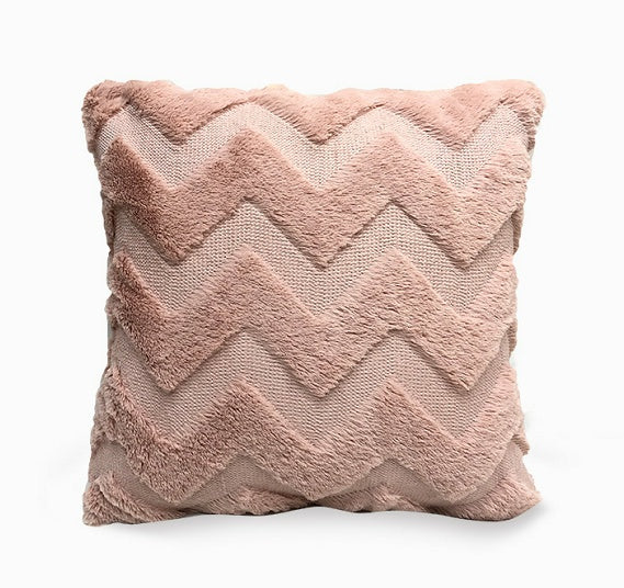 Plush Solid Color Sofa Pillowcase Living Room Cushion