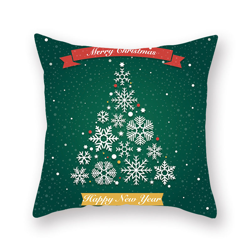 Christmas new peach skin cushion pillowcase