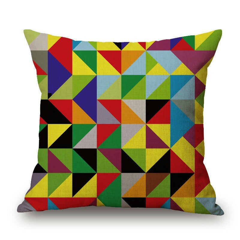 Colorful geometric pattern cushion