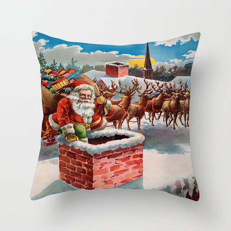 Holiday Home Decoration Cushion Cover - Festive Seasonal Throw Pillow Case for Celebrations