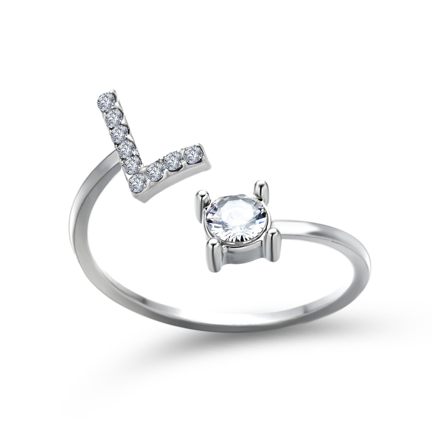 Adjustable Initial Letter Ring - Personalized Alphabet Jewelry
