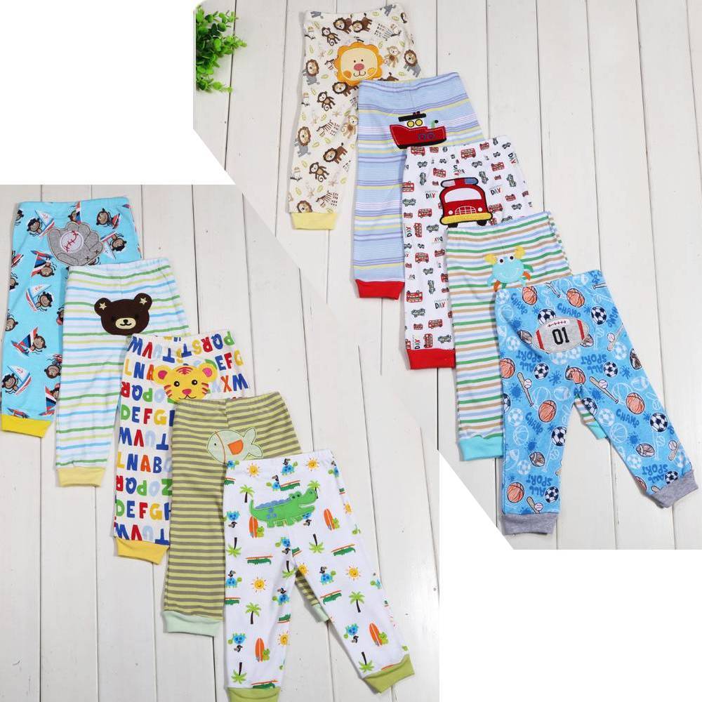 Children's Cartoon Print Leggings 5-Pack - Soft Cotton Pants for Kids