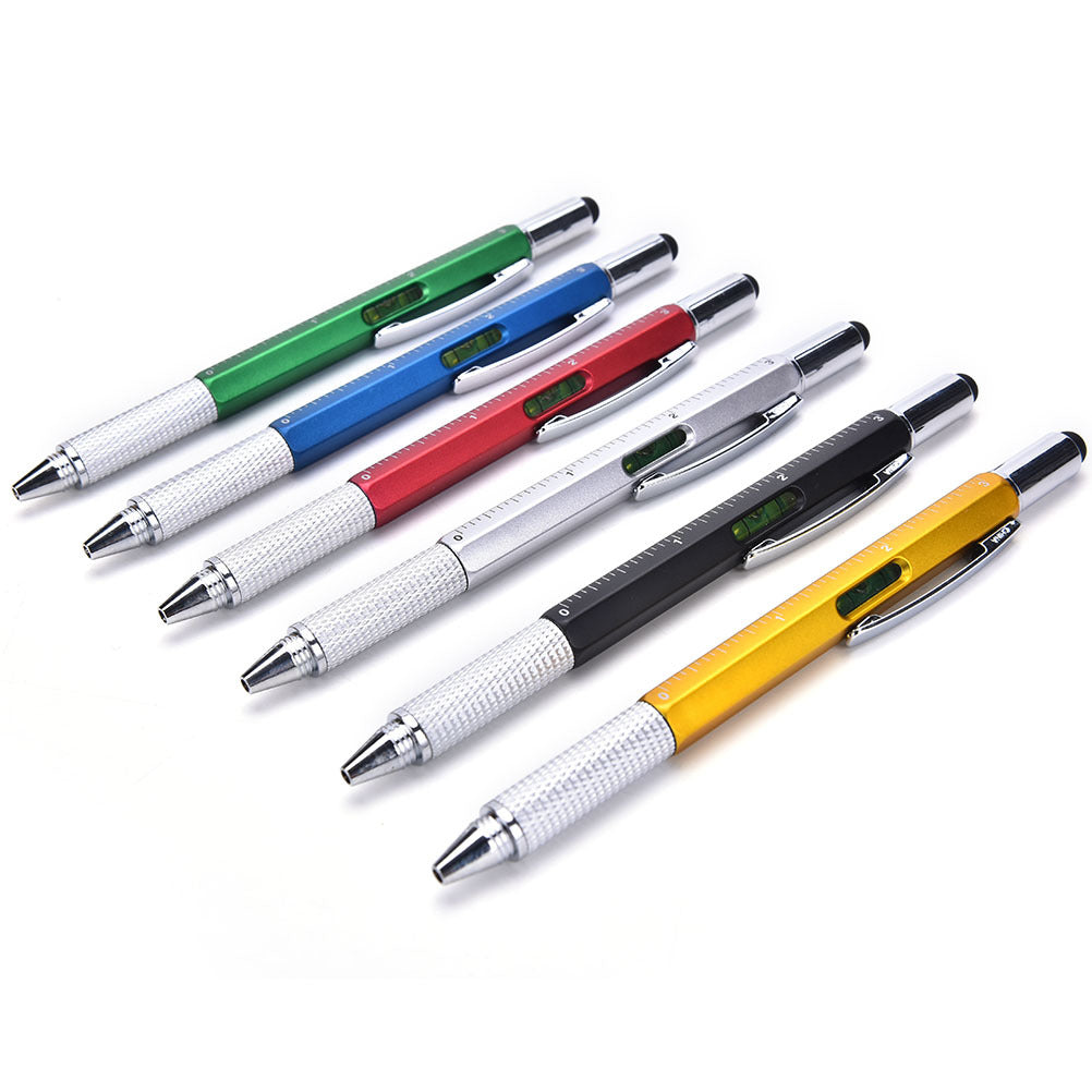 6-in-1 Multifunctional Stylus Pen - Touch Screen Pen with Ruler, Screwdriver & Spirit Level