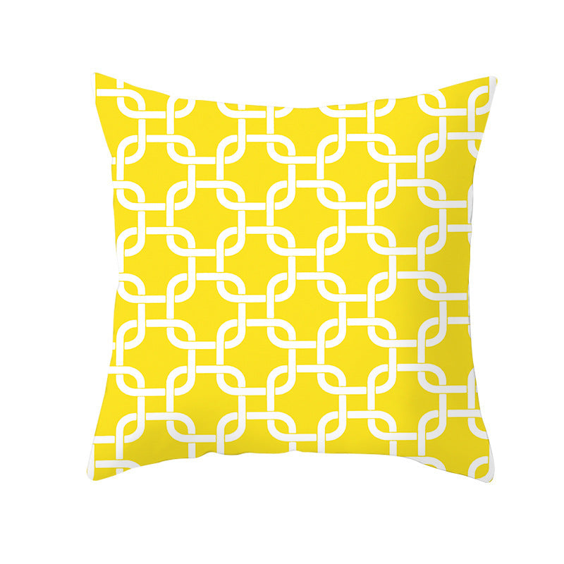 Geometric stripes peach skin cushion lumbar pillowcase
