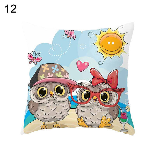Owl animal pillowcase cushion cover