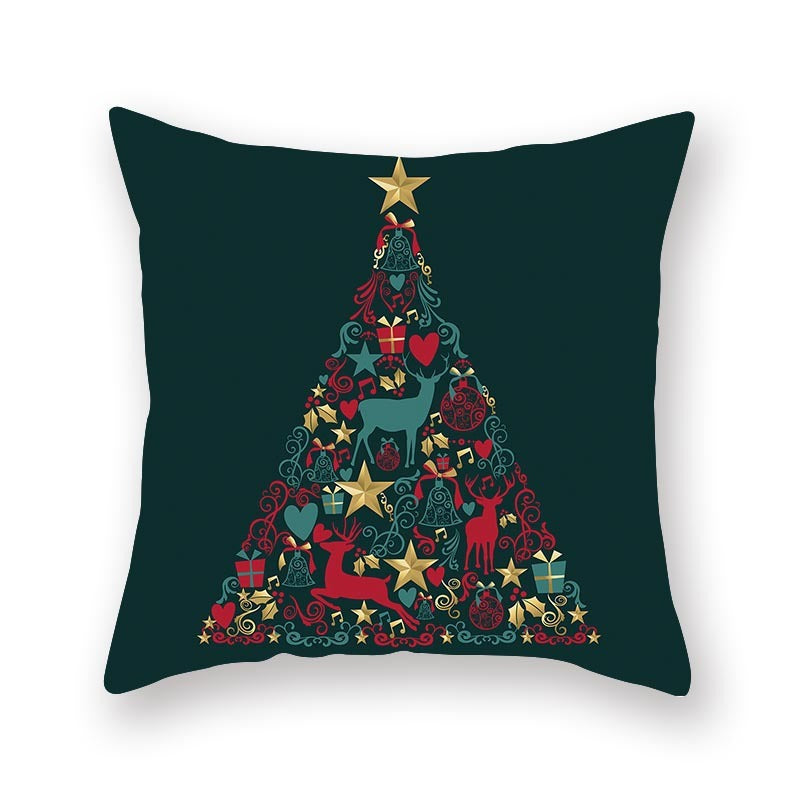 Christmas new peach skin cushion pillowcase