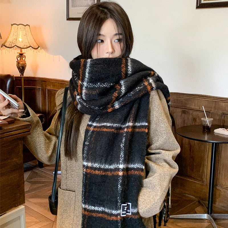Fashion Scarf - Casual Plaid Printed Warm Neck Protection Scarf