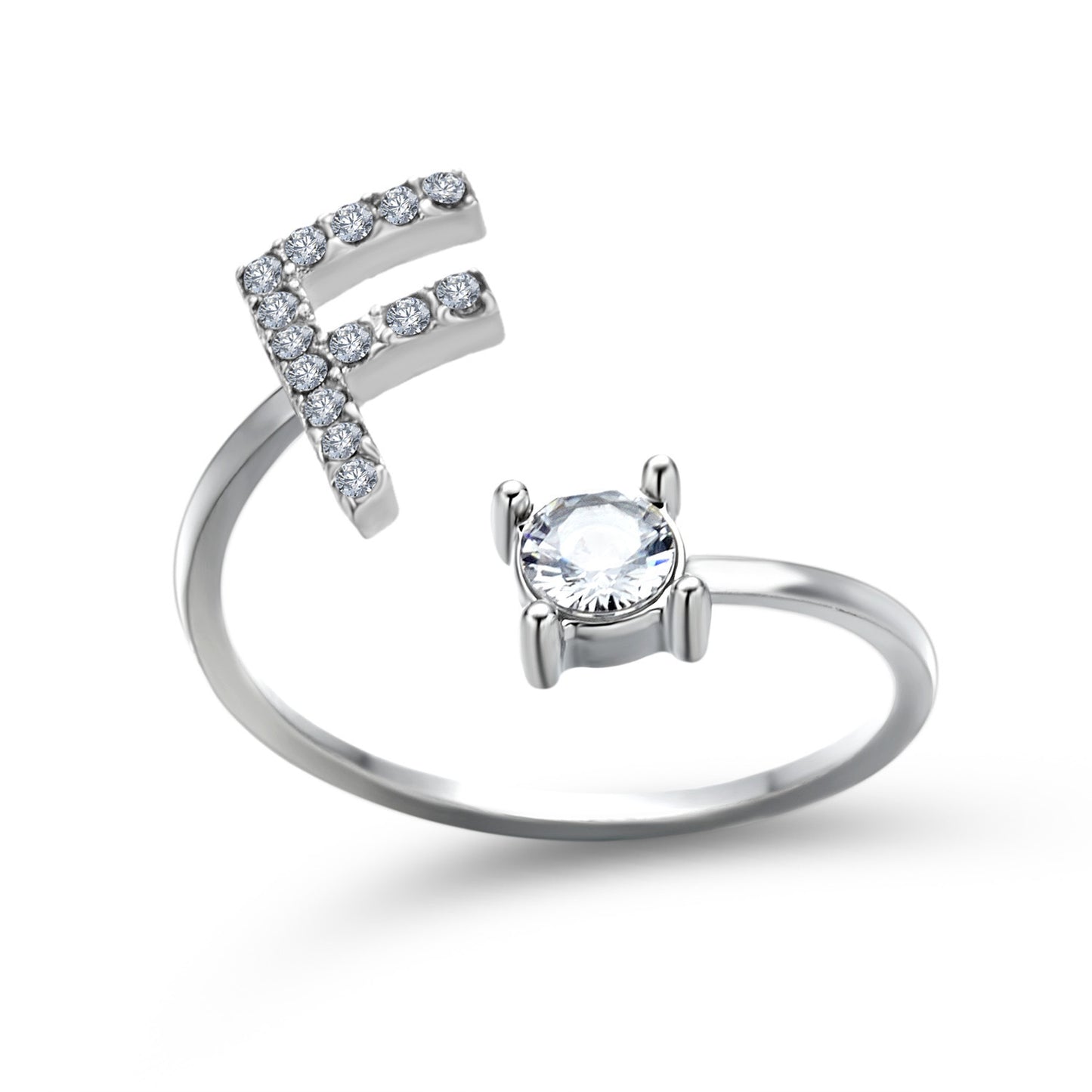 Adjustable Initial Letter Ring - Personalized Alphabet Jewelry