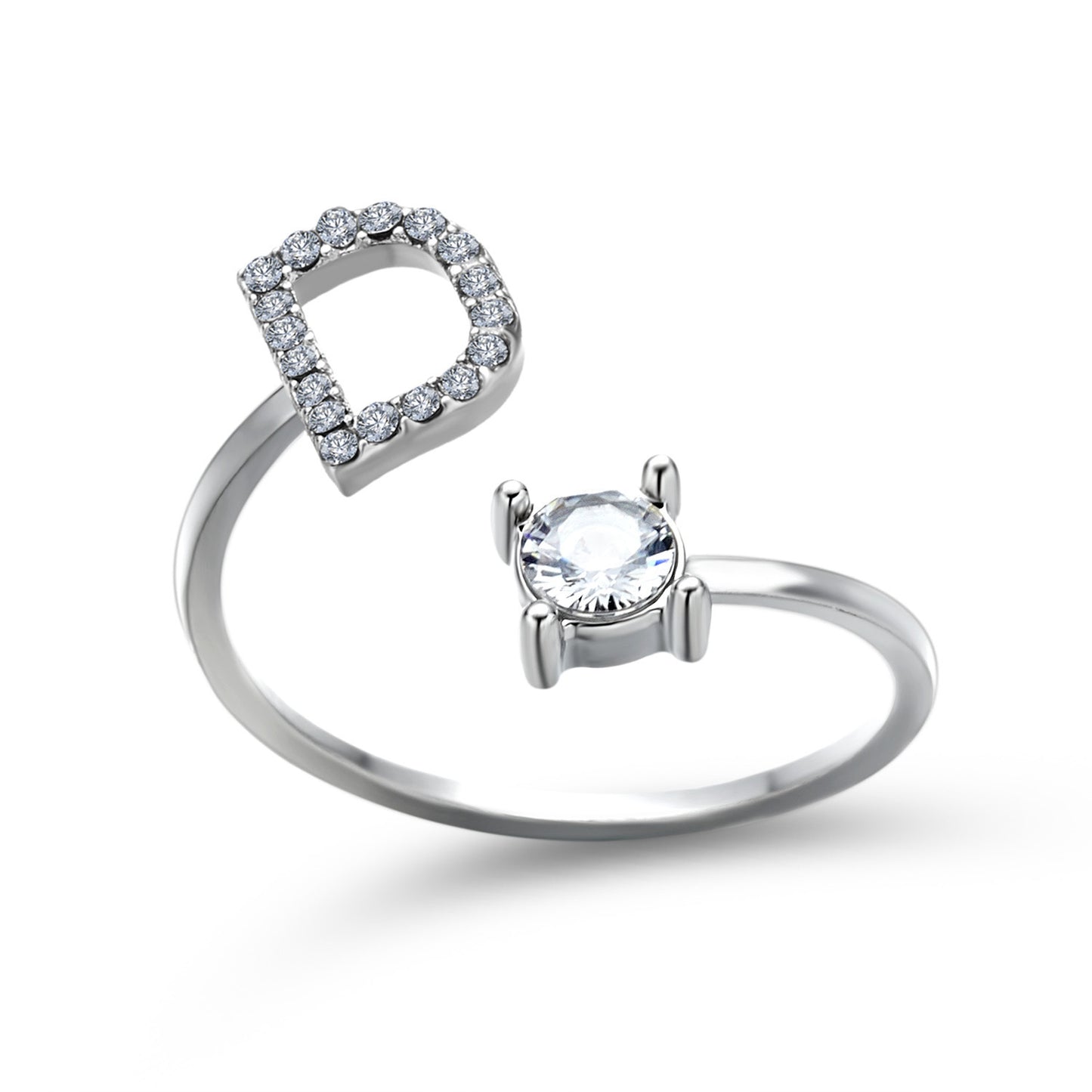 Adjustable Initial Letter Ring - Personalized Alphabet Jewelry