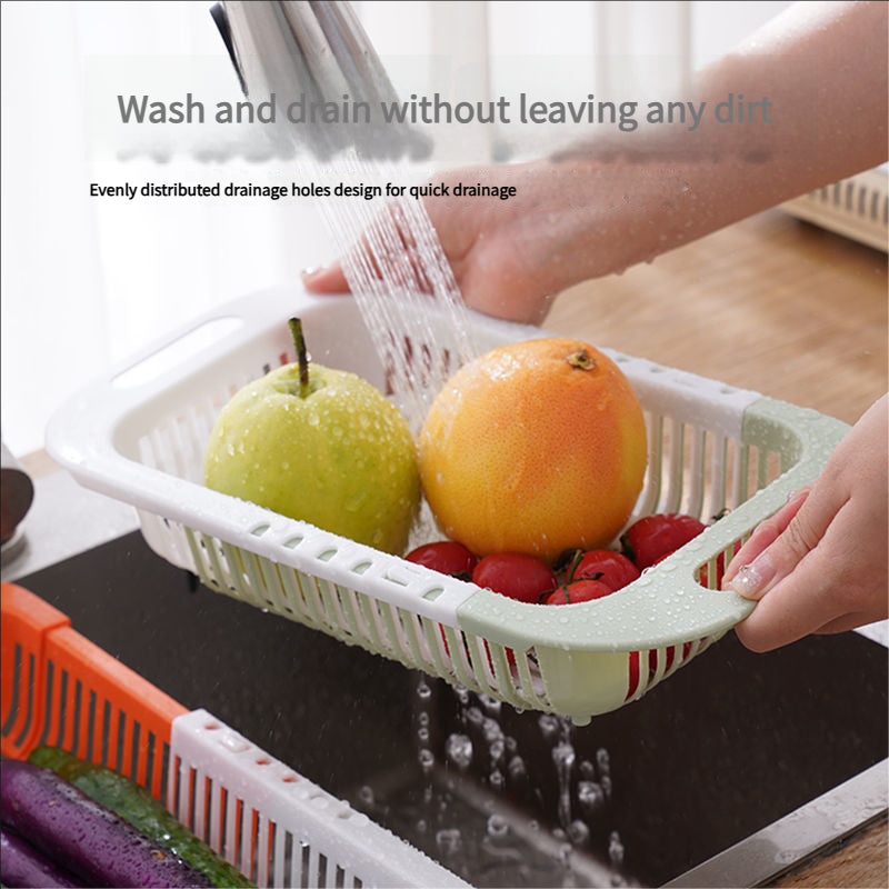 Retractable Kitchen Draining Basket - Expandable Sink Storage Rack