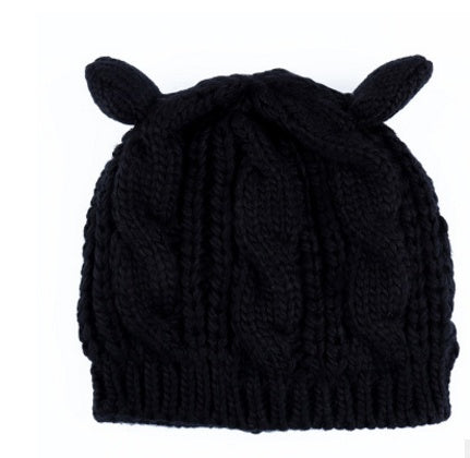 Autumn Winter Cat Ear Knit Beanie - Cute Animal Ear Hat