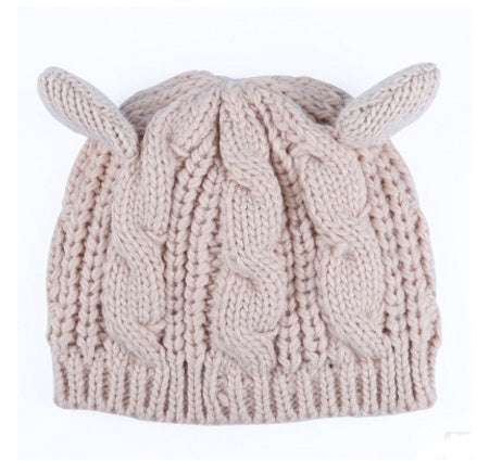 Autumn Winter Cat Ear Knit Beanie - Cute Animal Ear Hat