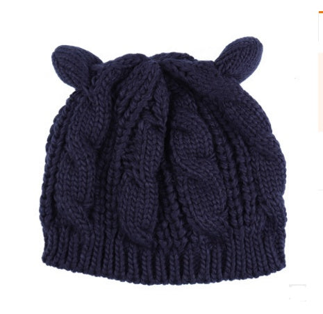 Autumn Winter Cat Ear Knit Beanie - Cute Animal Ear Hat