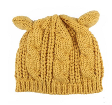 Autumn Winter Cat Ear Knit Beanie - Cute Animal Ear Hat