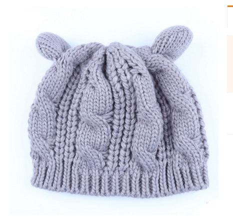 Autumn Winter Cat Ear Knit Beanie - Cute Animal Ear Hat