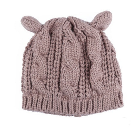 Autumn Winter Cat Ear Knit Beanie - Cute Animal Ear Hat