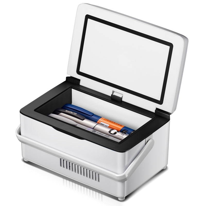 Portable Insulin Refrigerator Box - Vehicle Travel Cooler with Battery & USB Power
