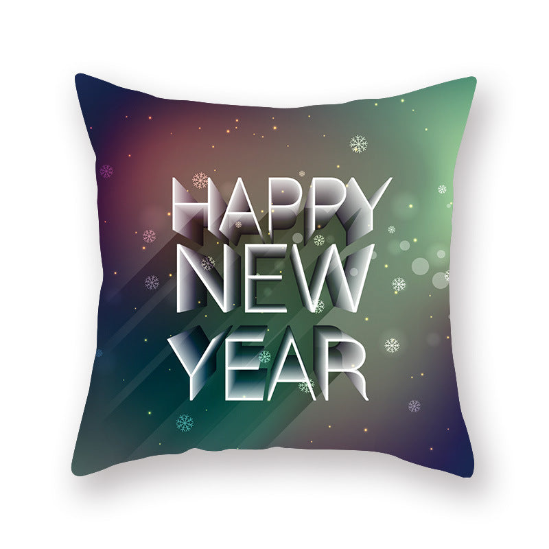 Christmas new peach skin cushion pillowcase
