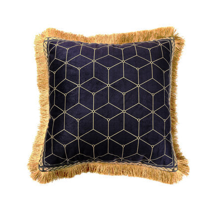 Rainforest Geometric Print Velvet Cushion Cover