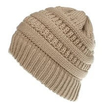 Women's Mixed Color Knitted Wool Hat - Ponytail Beanie