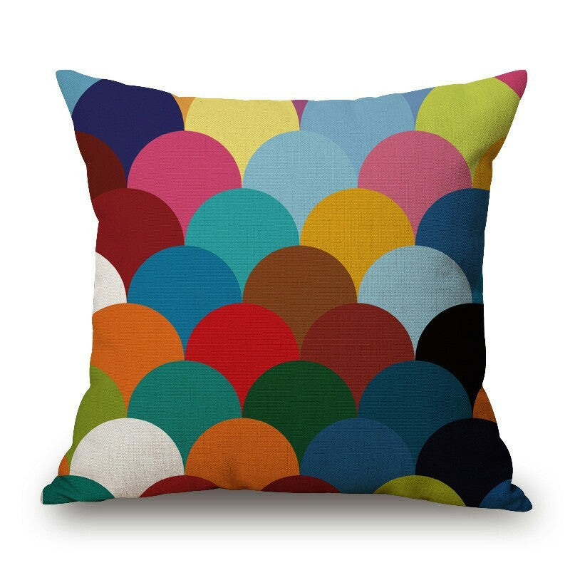 Colorful geometric pattern cushion
