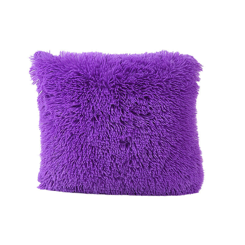 Living Room Bedroom Sea Velvet Solid Color Cushion Cover