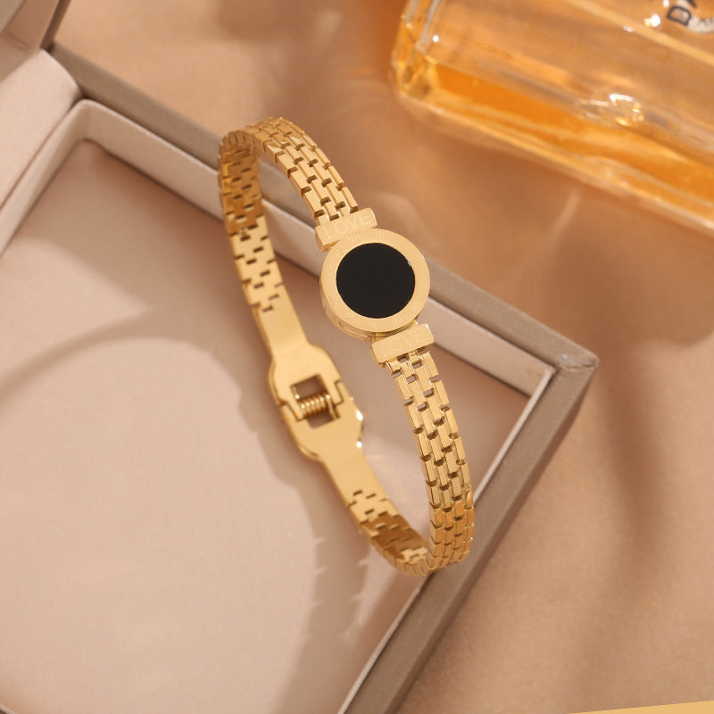 Stainless Steel Gold Bracelet - Love Nail Design