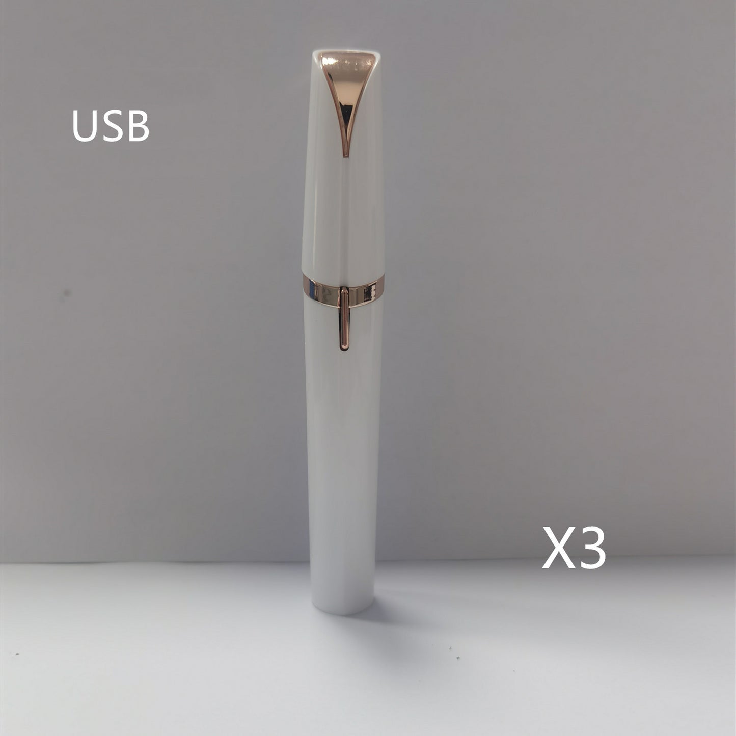 Mini Electric Eyebrow Trimmer - LED Light Painless Hair Remover Lipstick Size