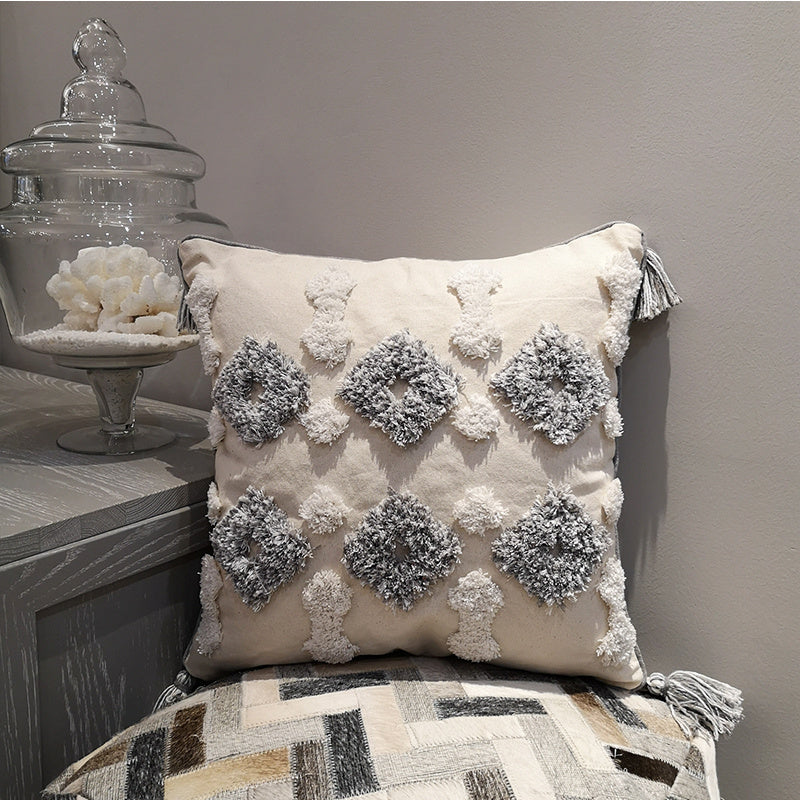 India Original Pillow Moroccan Modern Minimalist Nordic Style Handmade Tassel Waist Pillow Cushion Cover