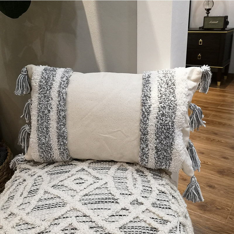 India Original Pillow Moroccan Modern Minimalist Nordic Style Handmade Tassel Waist Pillow Cushion Cover