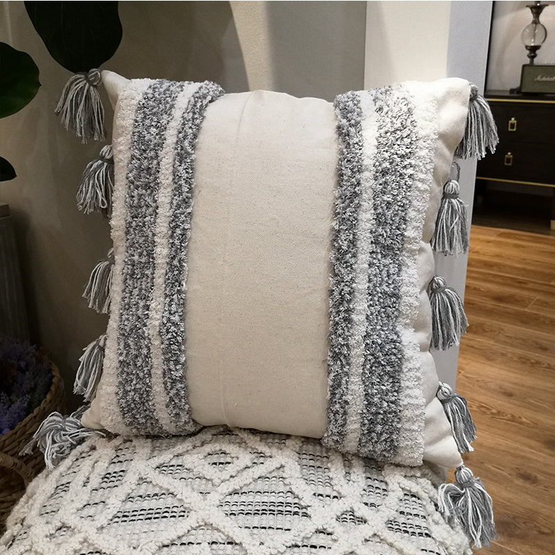 India Original Pillow Moroccan Modern Minimalist Nordic Style Handmade Tassel Waist Pillow Cushion Cover