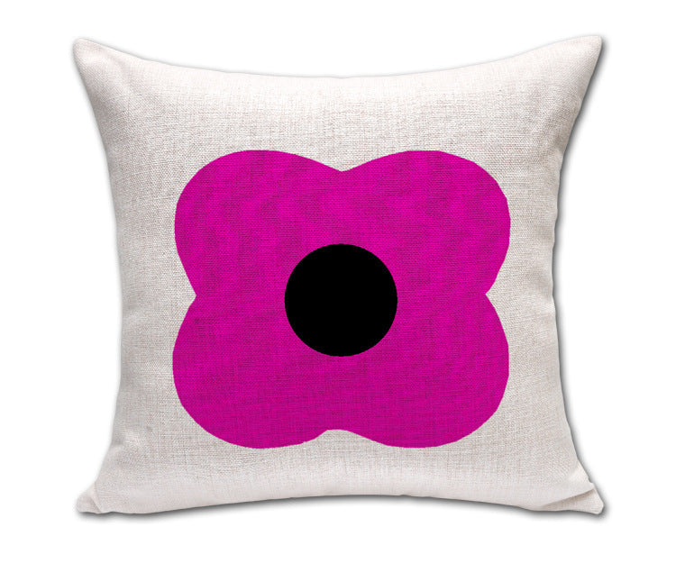 Simple Petals Four-Leaf Clover Cotton And Linen Sofa Cushion Cover
