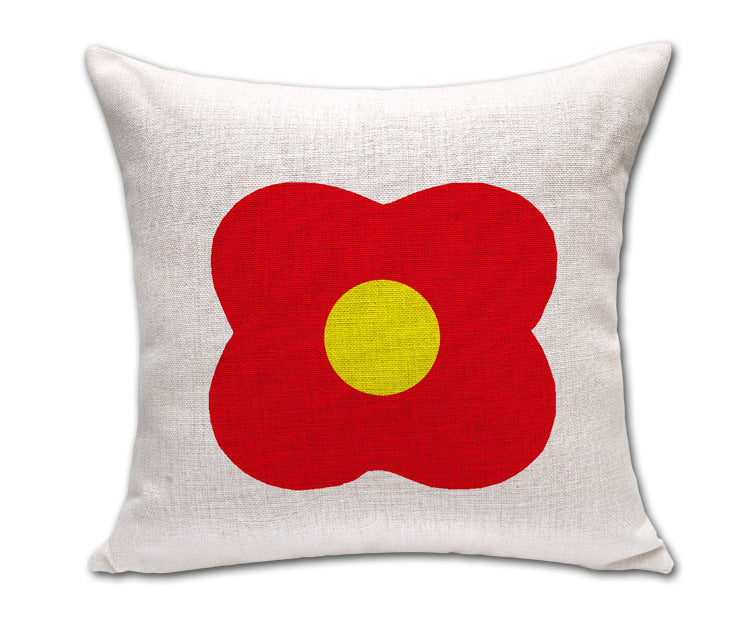 Simple Petals Four-Leaf Clover Cotton And Linen Sofa Cushion Cover