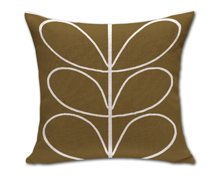 Simple Petals Four-Leaf Clover Cotton And Linen Sofa Cushion Cover