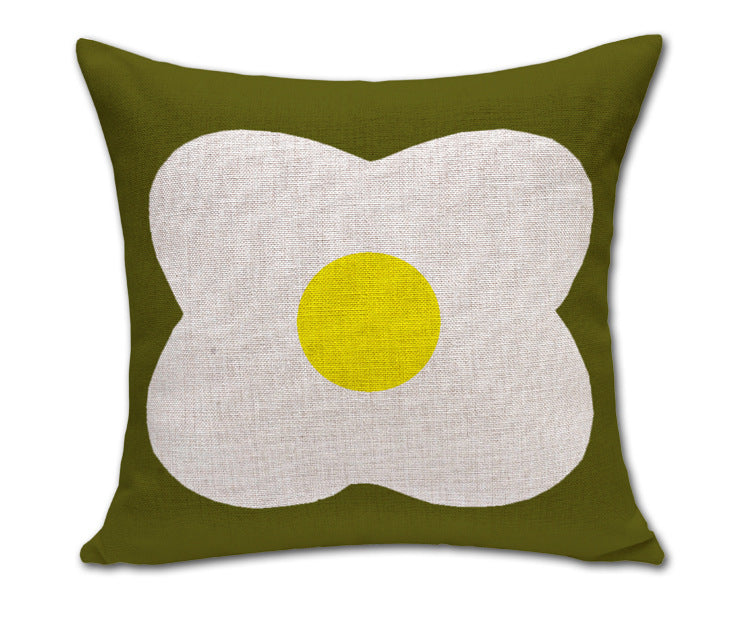 Simple Petals Four-Leaf Clover Cotton And Linen Sofa Cushion Cover