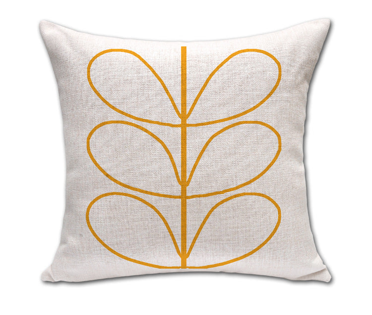 Simple Petals Four-Leaf Clover Cotton And Linen Sofa Cushion Cover