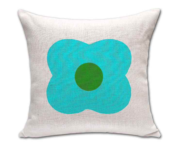 Simple Petals Four-Leaf Clover Cotton And Linen Sofa Cushion Cover