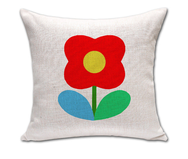 Simple Petals Four-Leaf Clover Cotton And Linen Sofa Cushion Cover