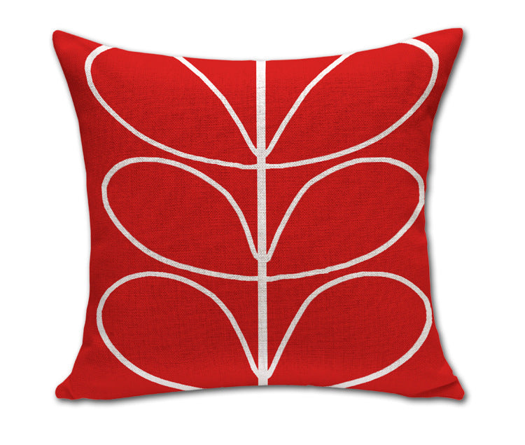 Simple Petals Four-Leaf Clover Cotton And Linen Sofa Cushion Cover