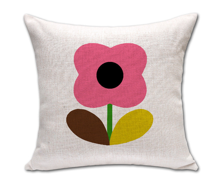 Simple Petals Four-Leaf Clover Cotton And Linen Sofa Cushion Cover