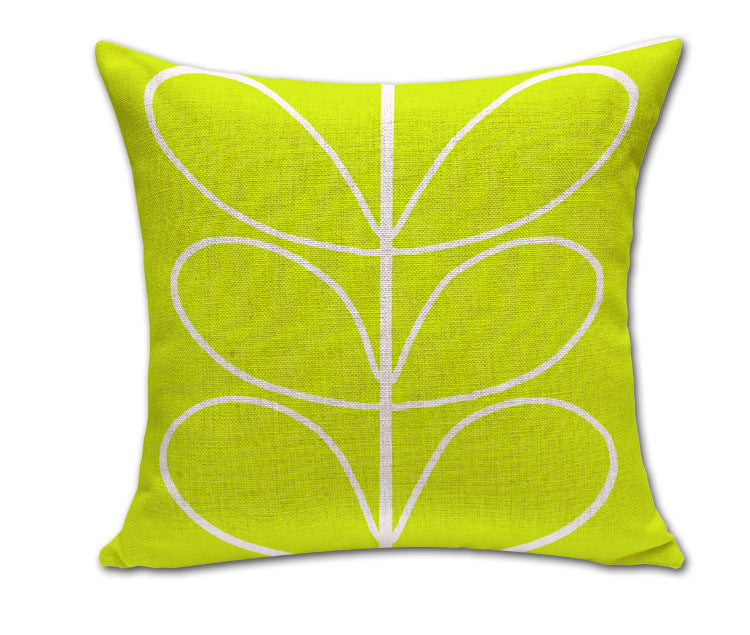 Simple Petals Four-Leaf Clover Cotton And Linen Sofa Cushion Cover