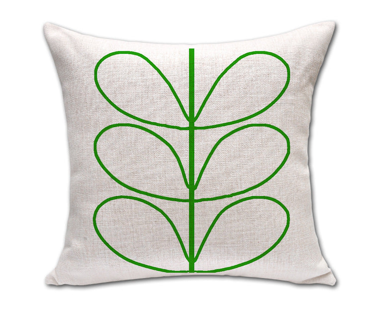 Simple Petals Four-Leaf Clover Cotton And Linen Sofa Cushion Cover