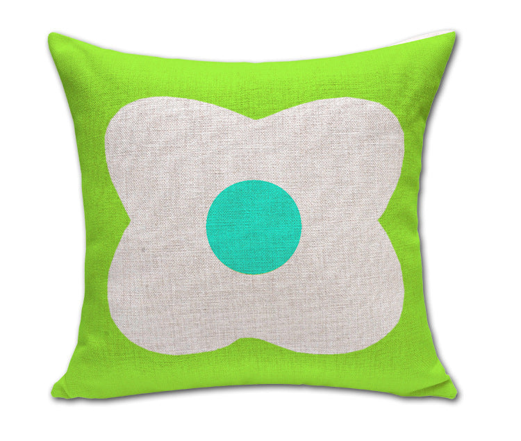 Simple Petals Four-Leaf Clover Cotton And Linen Sofa Cushion Cover