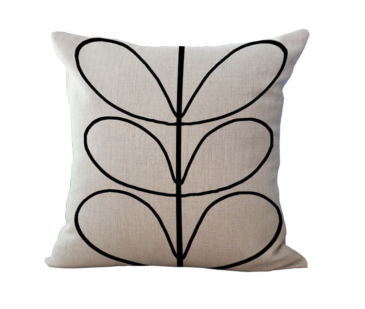 Simple Petals Four-Leaf Clover Cotton And Linen Sofa Cushion Cover