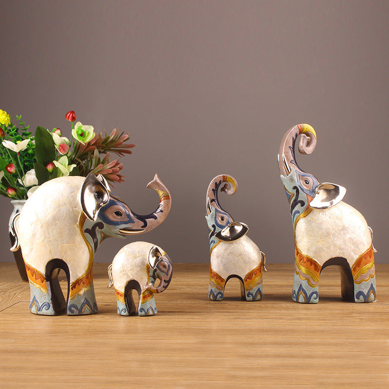 Premium Resin Elephant Home Decoration - Modern Furnishing Ornament Set