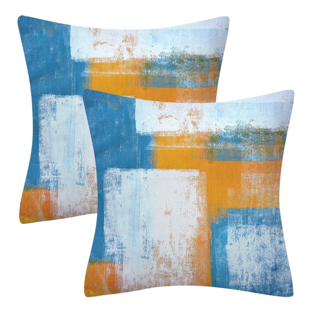 Modern Minimalist Blue Gray Abstract Decorative Cushion Sofa Cushion