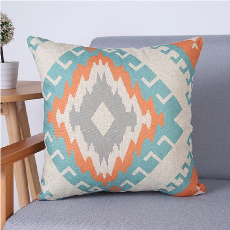 Linen Pillowcase Sofa Geometric Cushion Cover