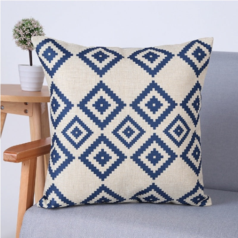 Linen Pillowcase Sofa Geometric Cushion Cover