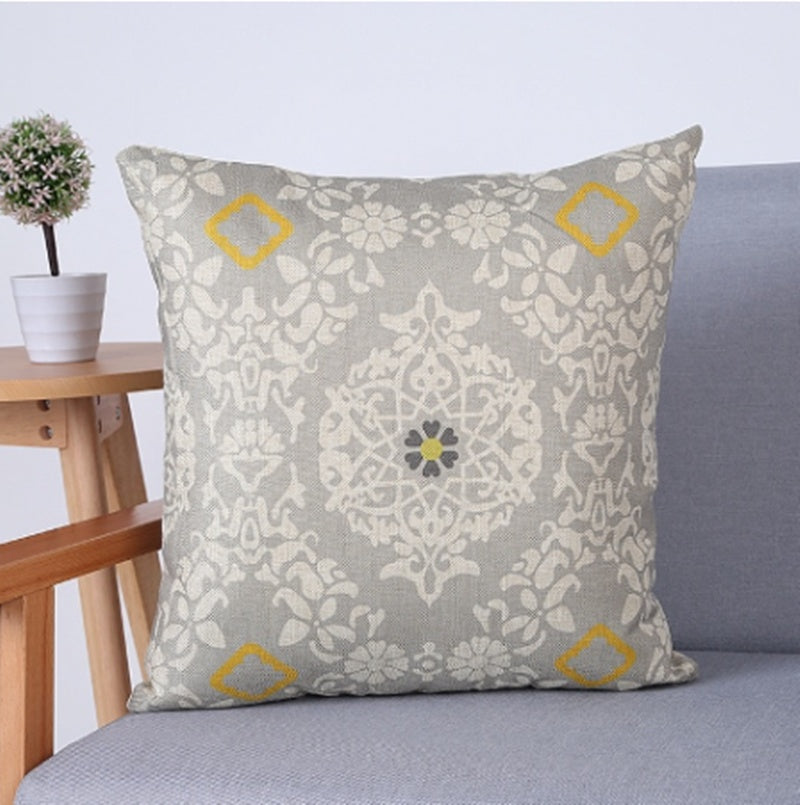 Linen Pillowcase Sofa Geometric Cushion Cover