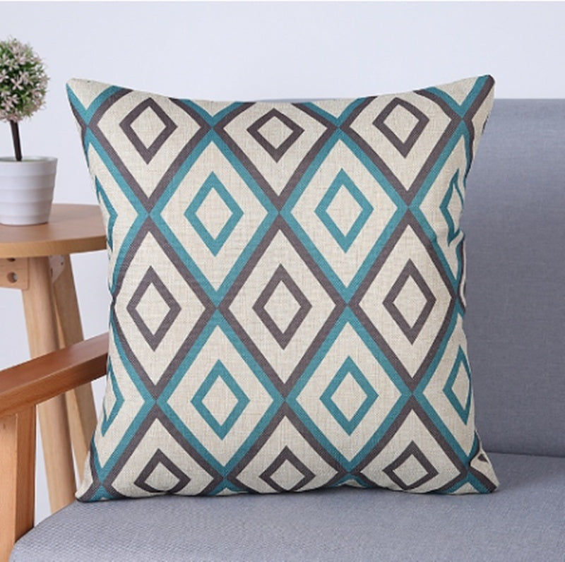 Linen Pillowcase Sofa Geometric Cushion Cover